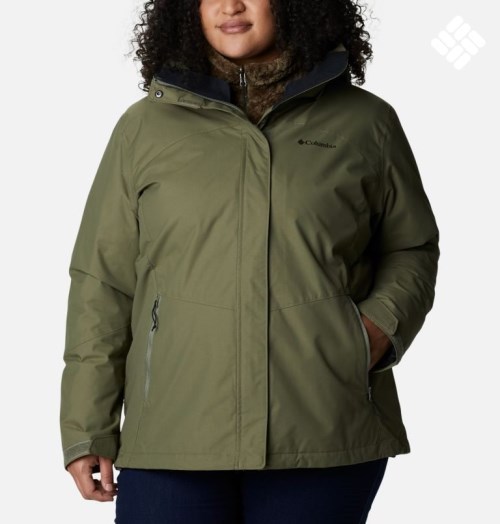 Women's Columbia Bugaboo II Interchange Fleece Jackets Olive | Plus Size CA-K513L